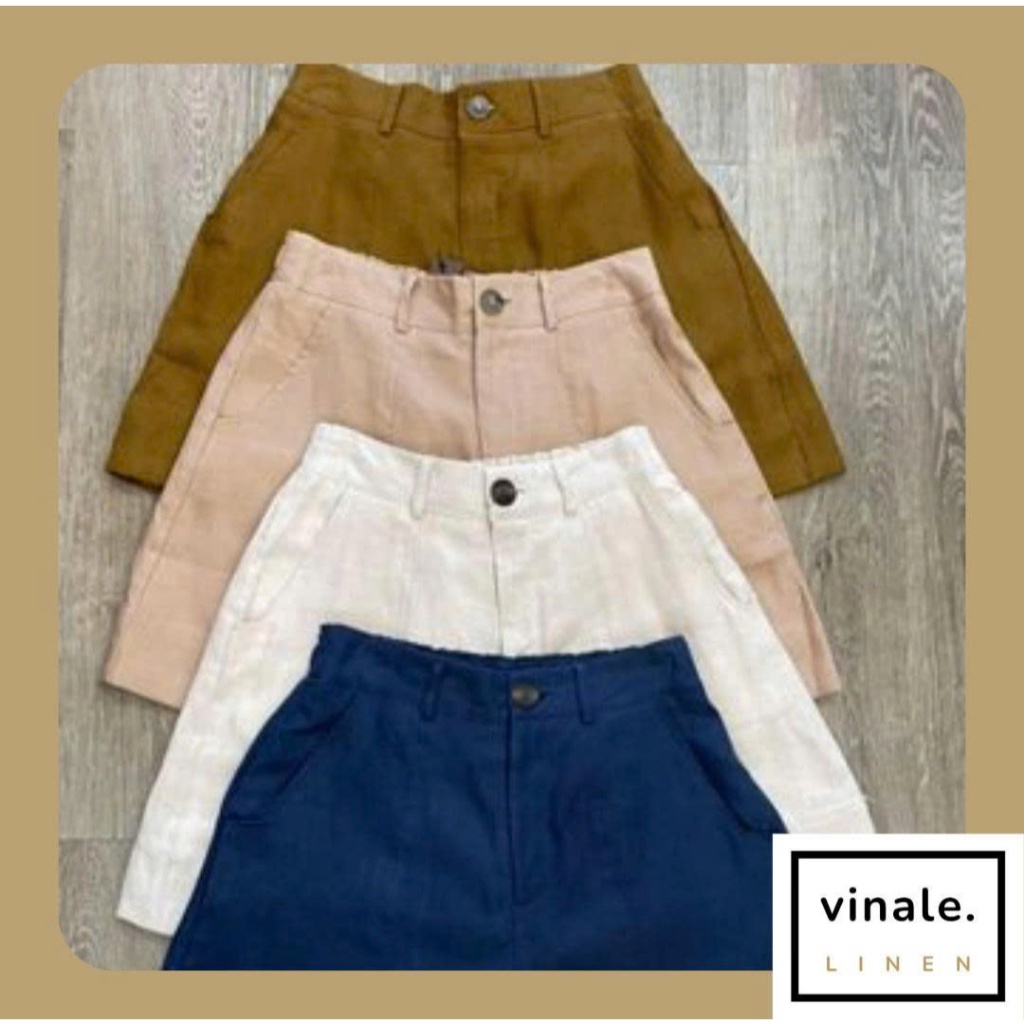 VINALE linen  QUẦN SHORT LINEN Nữ, quần short ngố nữ rất đẹp, lưng cao, trẻ trung năng động