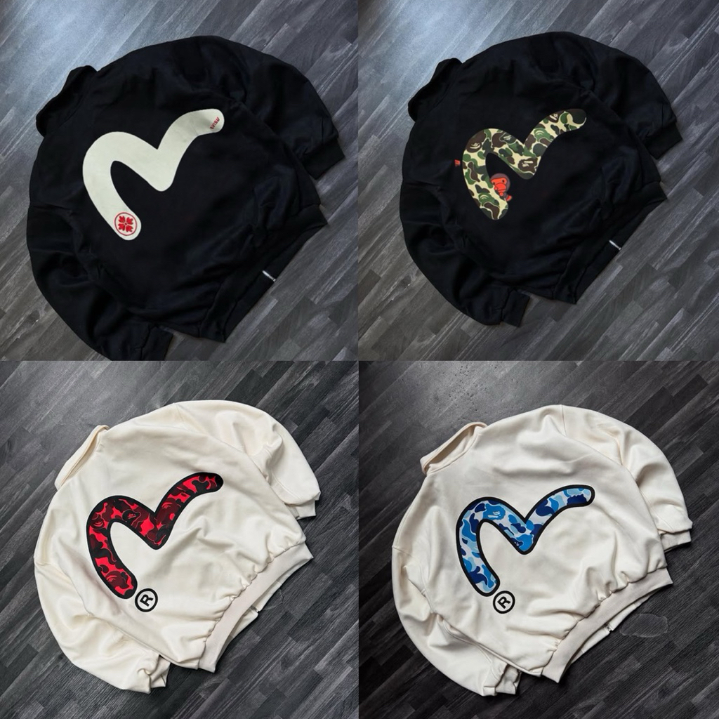 Áo Khoác Evisu Da lộn cao cấp sang trọng Unisex mặc giữ ấm, Nam nữ phong cách