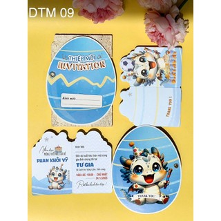 [Rồng Xanh] Thiệp Thôi Nôi Sinh Nhật, Đầy Tháng, Rửa Tội Cao Cấp 2025