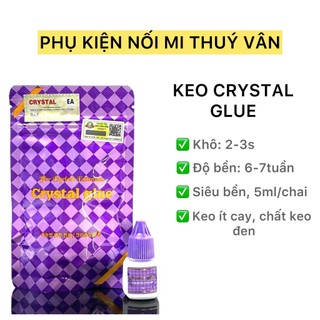 Keo Kối Mi Crystal Glue Tím, Keo Hàn Quốc Ít Cay, Khô 2s-3s - Phụ Kiện Nối Mi Thúy Vân.