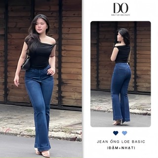 Quần Jeans Nữ BigSize 58-90kg Quần Ống Loe Ống Pat Lưng Siêu Cao Co Giãn Mạnh Màu Xanh Đậm 1056/Nhạt 1057