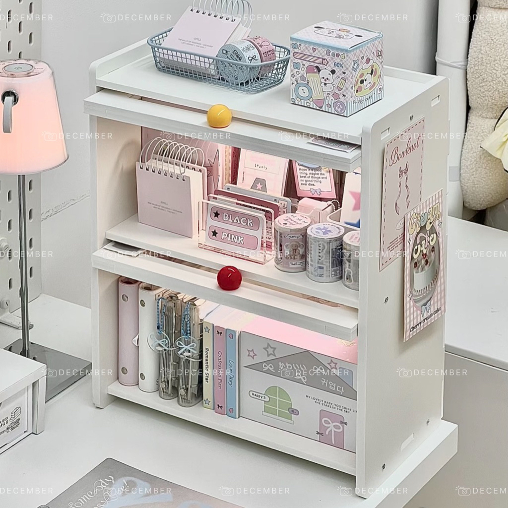 Tủ để bàn 2 tầng chống nước cánh viền cách điệu trong suốt đa năng | BigBuy360 - bigbuy360.vn