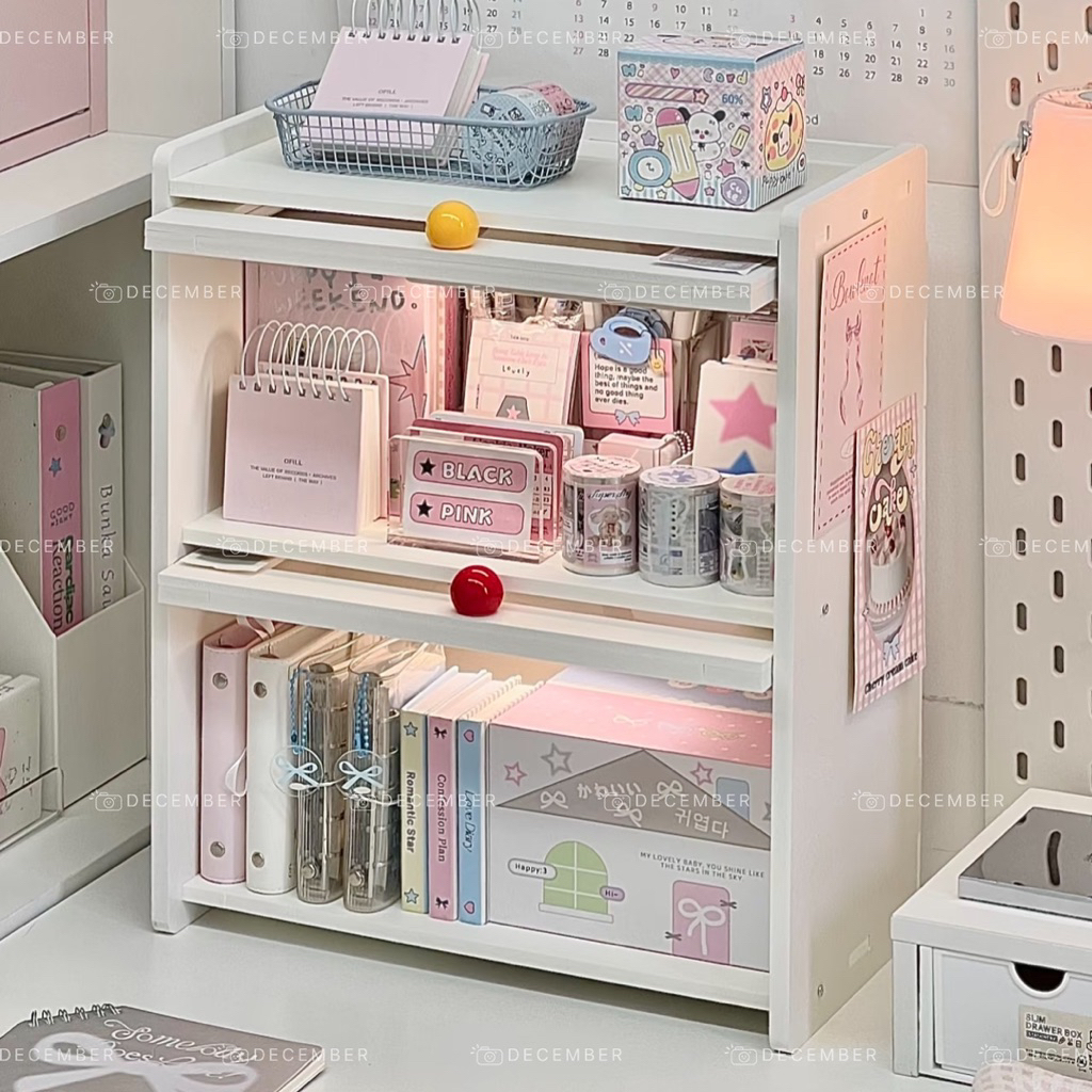 Tủ để bàn 2 tầng chống nước cánh viền cách điệu trong suốt đa năng | BigBuy360 - bigbuy360.vn