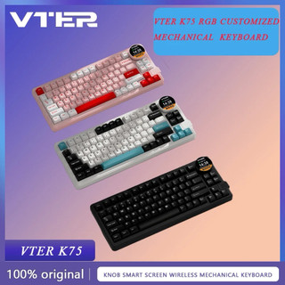   Xả kho  Bàn phím cơ không dây Feker Vter K75 | Màn hình to tích hợp núm | 3 mode | Mạch  xuôi | Hotswap | gasket mount 