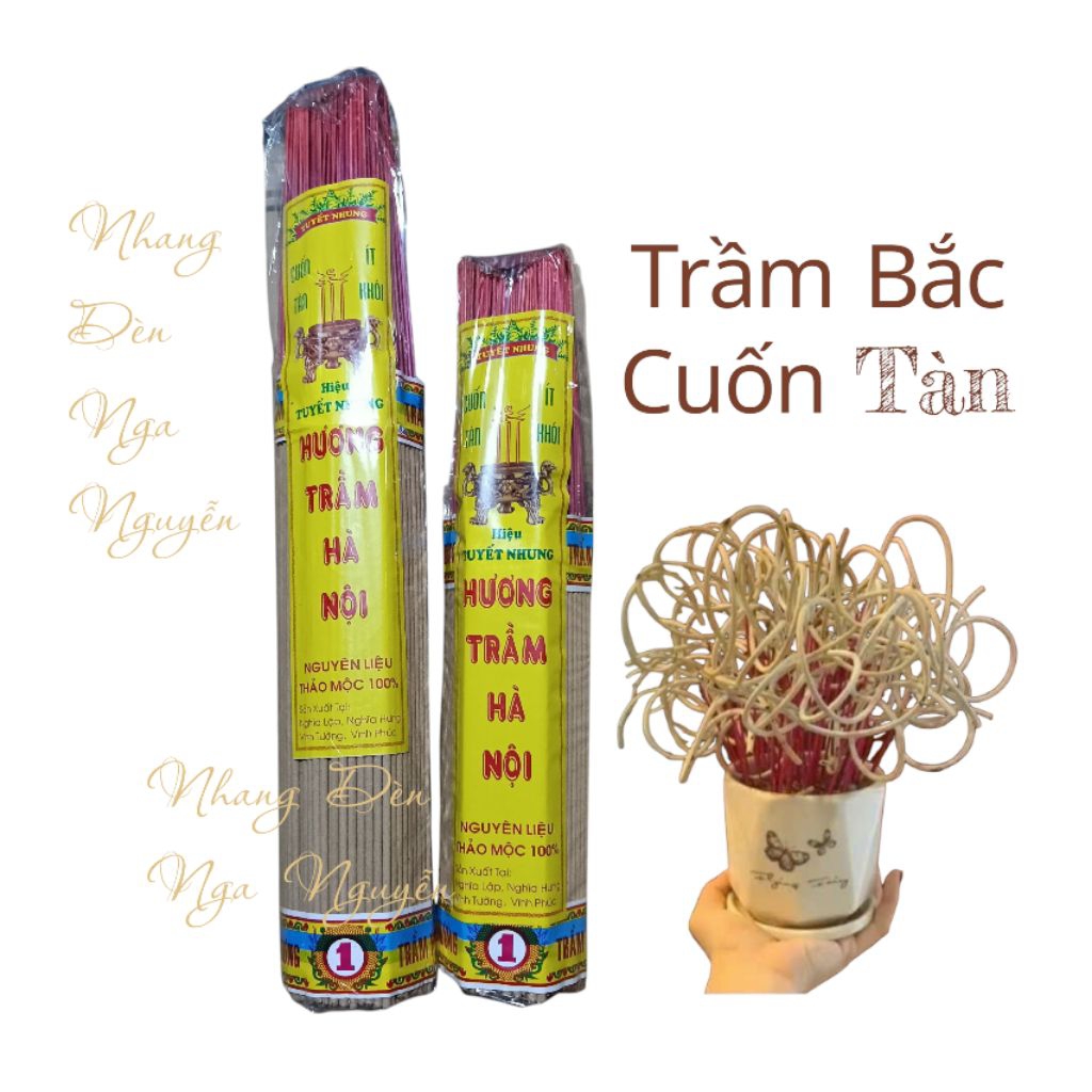 Nhang trầm Bắc cuốn tàn hiệu Tuyết Nhung bó 400 cây