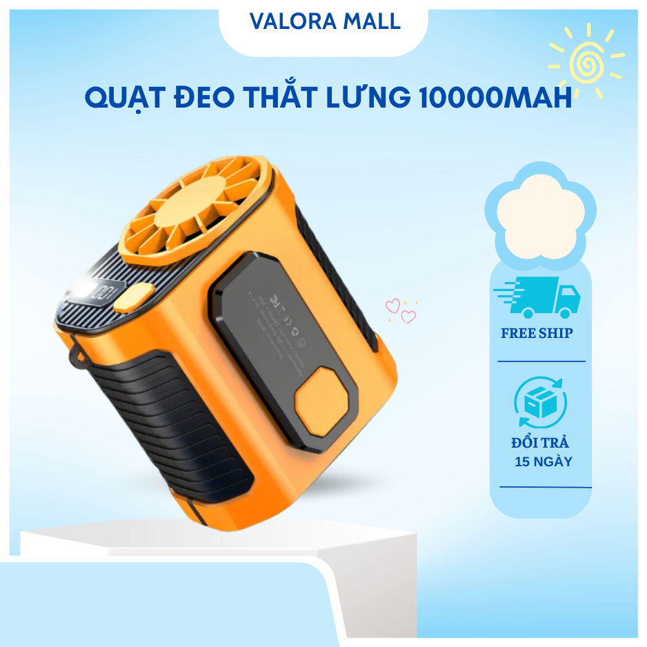 Quạt Mini Đeo Thắt Lưng F83 Hàng Loại 1,Cấp Độ Gió Mạnh Quạt Điều Hoà Đeo Hông