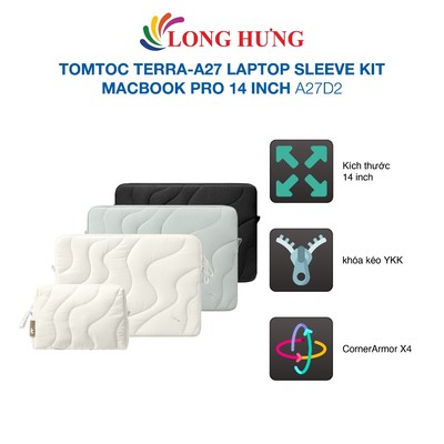 Túi chống sốc Tomtoc Terra-A27 Laptop Sleeve Kit MacBook Pro 14 inch A27D2 - Hàng chính hãng