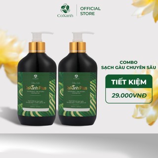 Combo Sạch Gàu Chuyên Sâu 2 Chai Dầu Gội Thảo Dược Cỏ Xanh Plus 300ml Giảm Gàu Dưỡng Tóc Chắc Khỏe