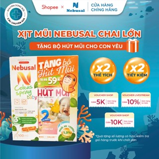   Tặng kèm hút mũi  Bình xịt mũi húng chanh Nebusal nước muối ưu trương cho bé sơ sinh giảm Sổ Mũi Nghẹt Mũi 100ml 