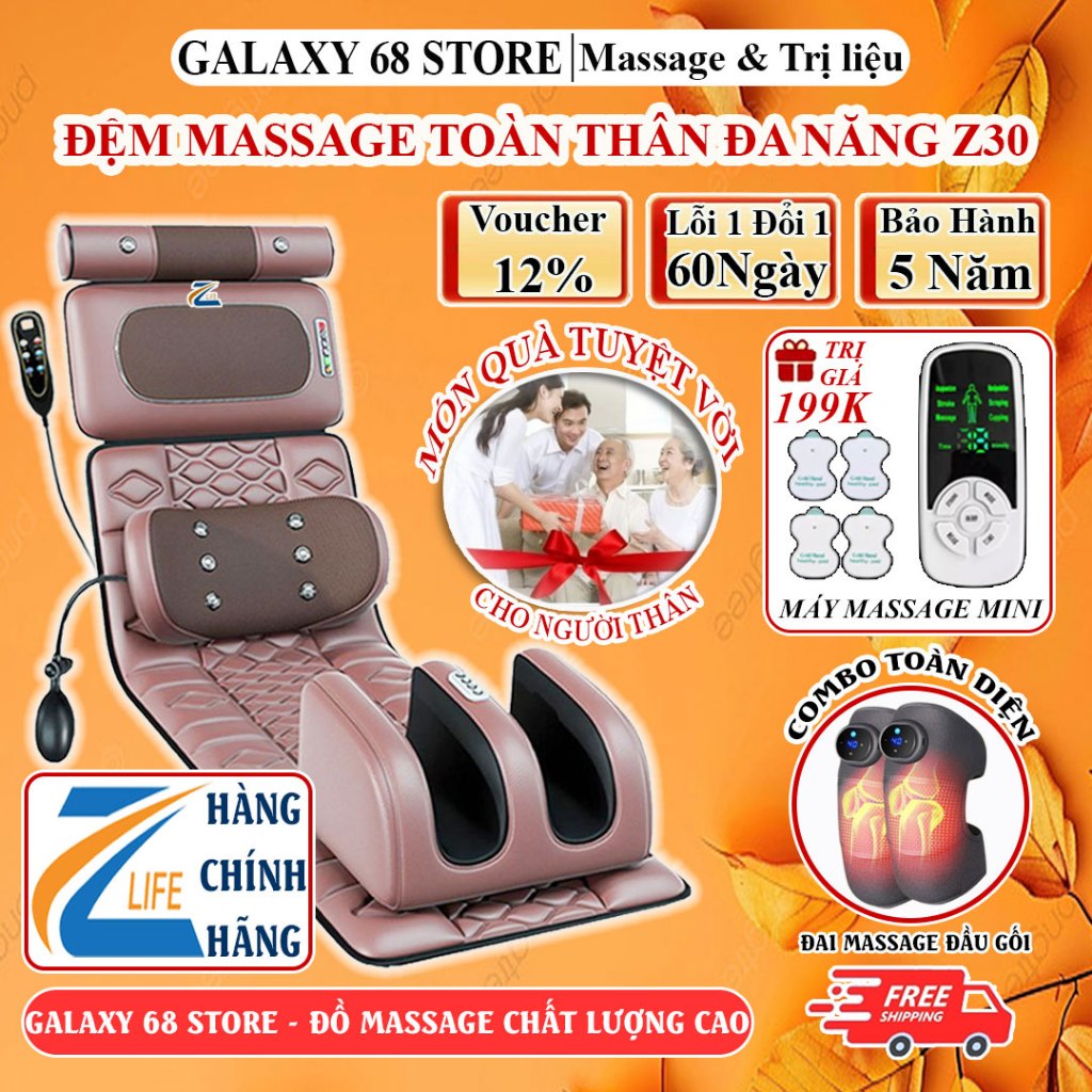 Đệm Massage Toàn Thân Z30, Ghế Nệm Thảm Mát Xa, Máy Massage Lưng Và Cột Sống Cổ Vai Gáy Chính Hãng