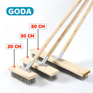 Chổi chà rêu sợi thép 304 không gỉ siêu bền bỉ, chổi sắt chà rong rêu bể bơi, vệ sinh sân vườn Goda