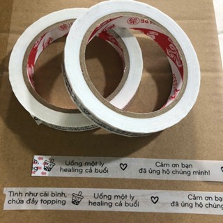  Băng Keo Thank You 52MM Dán Nắp Ly Cà Phê Băng Keo Dán Nắp Hộp Băng Keo Dán Niêm Phong Sản Phẩm - 1 Cuộn Dài 60m 