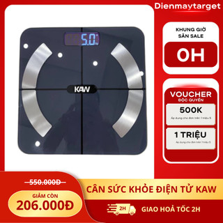 Cân sức khỏe điện tử KAW nàn hình LED hiển thị Mặt cường lực phân tích 11 chỉ số Kết nối Bluetooth