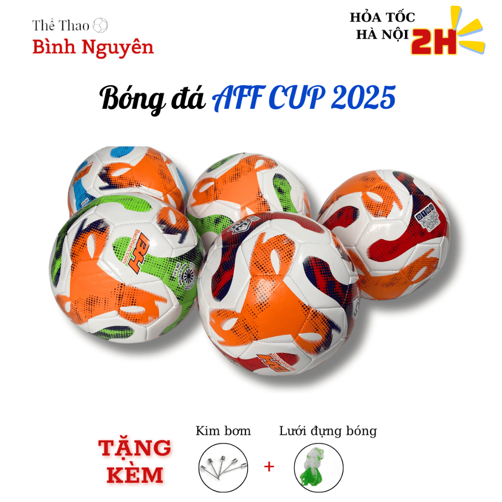 Bóng Đá Số 5 Mẫu AFF Cup 2025 – Bóng Luyện Tập & Thi Đấu Sân Cỏ Nhân Tạo, Cỏ Tự Nhiên – 3 Màu Bền Đẹ
