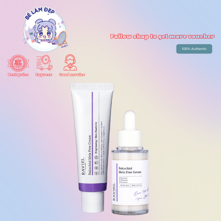 Kem Và Tinh Chất Dưỡng Chống Lão Hoá Raviel Bakuchiol Mela Free
