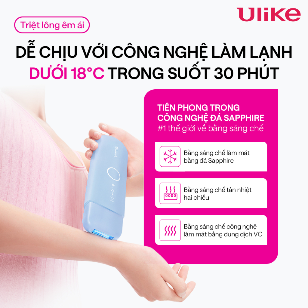 Máy triệt lông Ulike ME công nghệ làm mát Ice Cooling IPL Sapphire Xanh thiên thanh | BigBuy360 - bigbuy360.vn