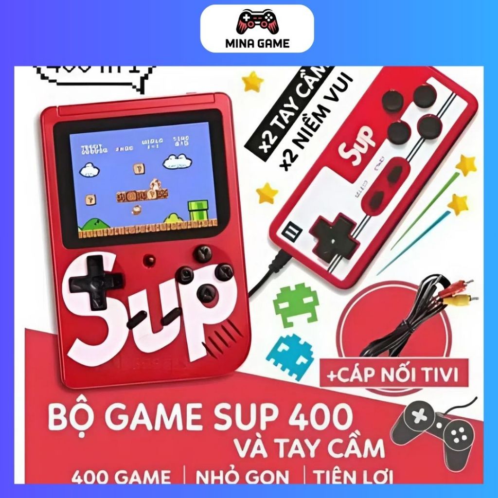MÁY CHƠI GAME CẦM TAY SUP 400 IN 1 - 400 TRÒ CHƠI ĐIỆN TỬ 4 NÚT CỔ ĐIỂN