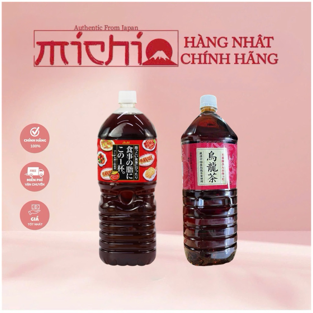 [Hỏa Tốc] Trà Ô Long Asahi, Globe Nhật Bản 2 lít