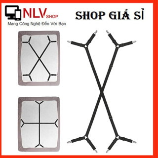 Set 2 dây kẹp giữ cố định ga giường, kẹp drap 2 dây chéo 8 kẹp siêu tiện dụng,chống xê dịch drap#