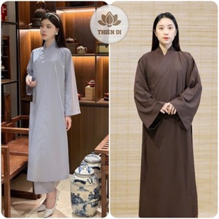 Áo tràng phật tử nữ đi chùa chất kate silk, áo lam phật tử, pháp phục lễ phật Thiên Di D21 HCM