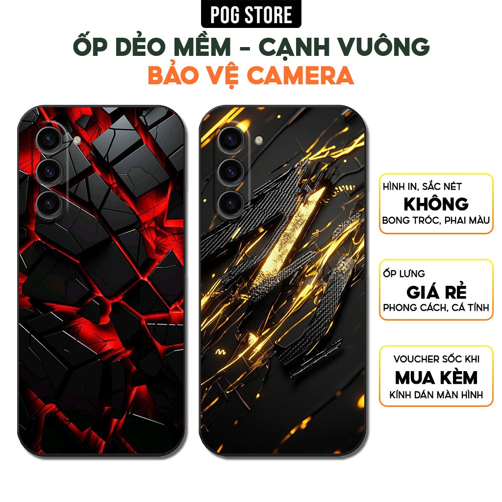 Ốp lưng Samsung S23 5G, S23 FE 5G, S23 Plus(S23+), S23 Ultra 5G hoạt tiết kim loại nam ngầu, mạnh mẽ