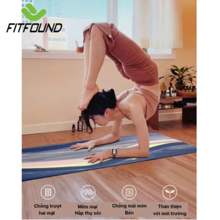  Thảm Cao Su Pu Xơ Dừa Loang Màu Dày 4.5mm Tập Yoga Gym Pilates Thấm Mồ Hôi Chống Trơn Trượt - Mã T 