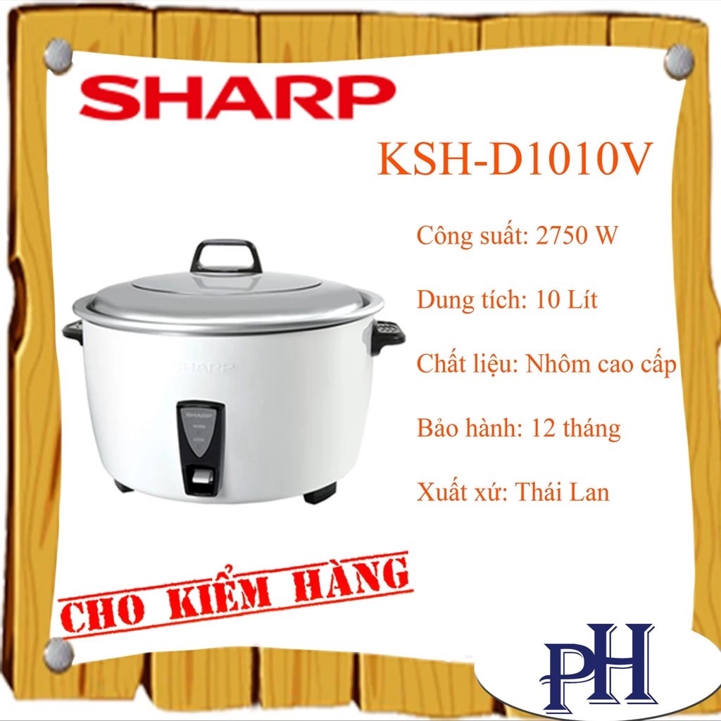 Nồi cơm điện nắp rời Sharp KSH-D1010V 10 Lít