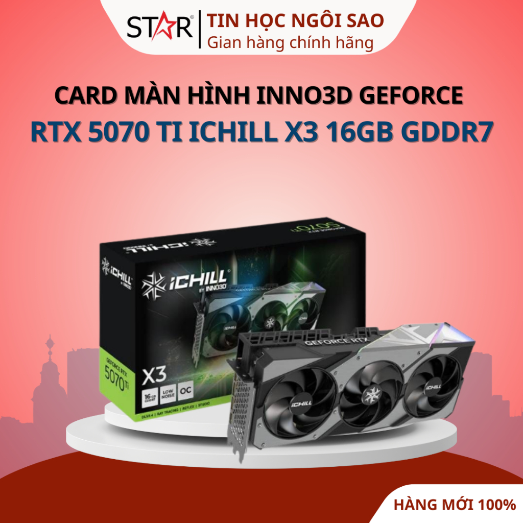  Card Màn Hình INNO3D GeForce RTX 5070 Ti iCHILL X3 16GB GDDR7 - Bảo hành 36 tháng 