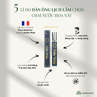 Nước Hoa Nam BK LUXURY REAL MEN 10ml Hương Tiêu Cay Nồng Ấm Áp Nam Tính Lưu Hương Lâu | TAM ĐẠI MỘC