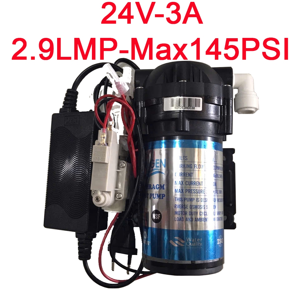 MÁY BƠM TĂNG ÁP 24V-3A CHO MÁY LỌC NƯỚC RO, MÁY ION KIỀM, HỆ THỐNG PHUN SƯƠNG, TƯỚI TIÊU