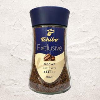  MẪU MỚI   TCHIBO < Lọ TT EXCLUSIVE 100g > CÀ PHÊ HÒA TAN TÁCH CAFFEIN Exclusive Decaf Coffee 