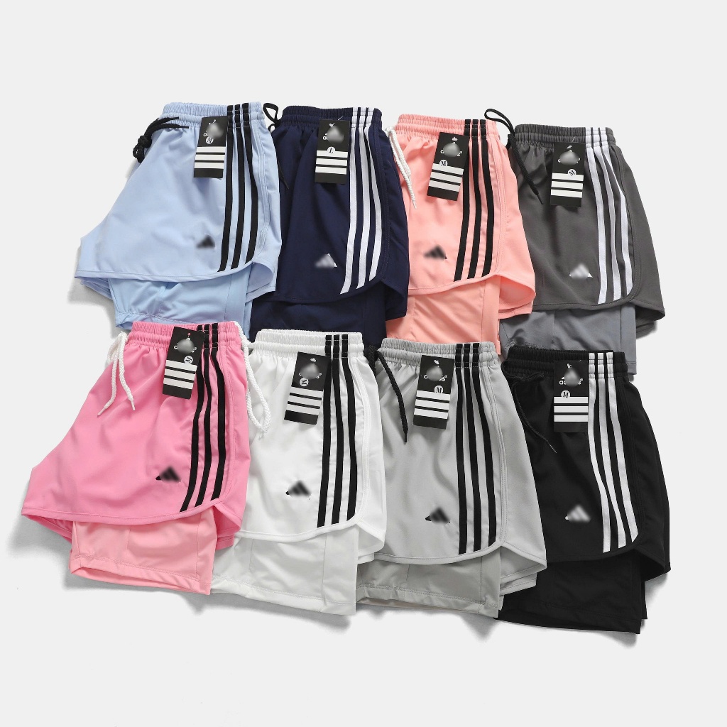 Quần Đùi Short Thể Thao Ngắn 2 Lớp Tập Gym Yoga Pickleball Nữ Logo thêu phối lưới lót dài