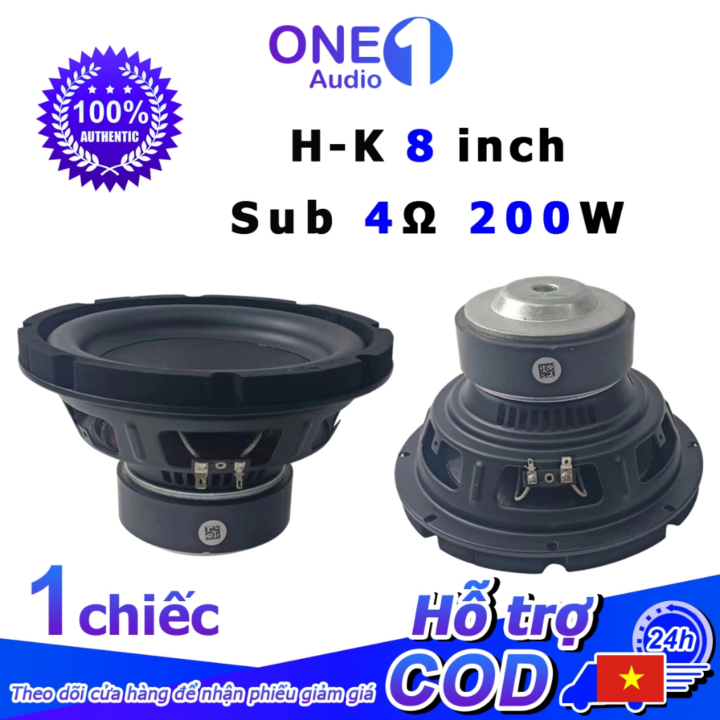 OneAudio Loa sub HK 8inch sub 20 coil 50 từ 110  4ohm 200W Bằng Sợi Thủy Tinh siêu trầm  DIY loa di 