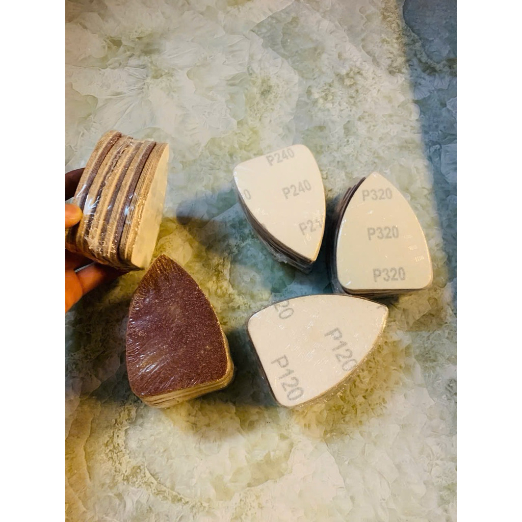 giấy nhám Combo 50 Tờ Giấy Nhám Tam Giác 70mm x 100mm P40 ,P120, P180, P240, P320,