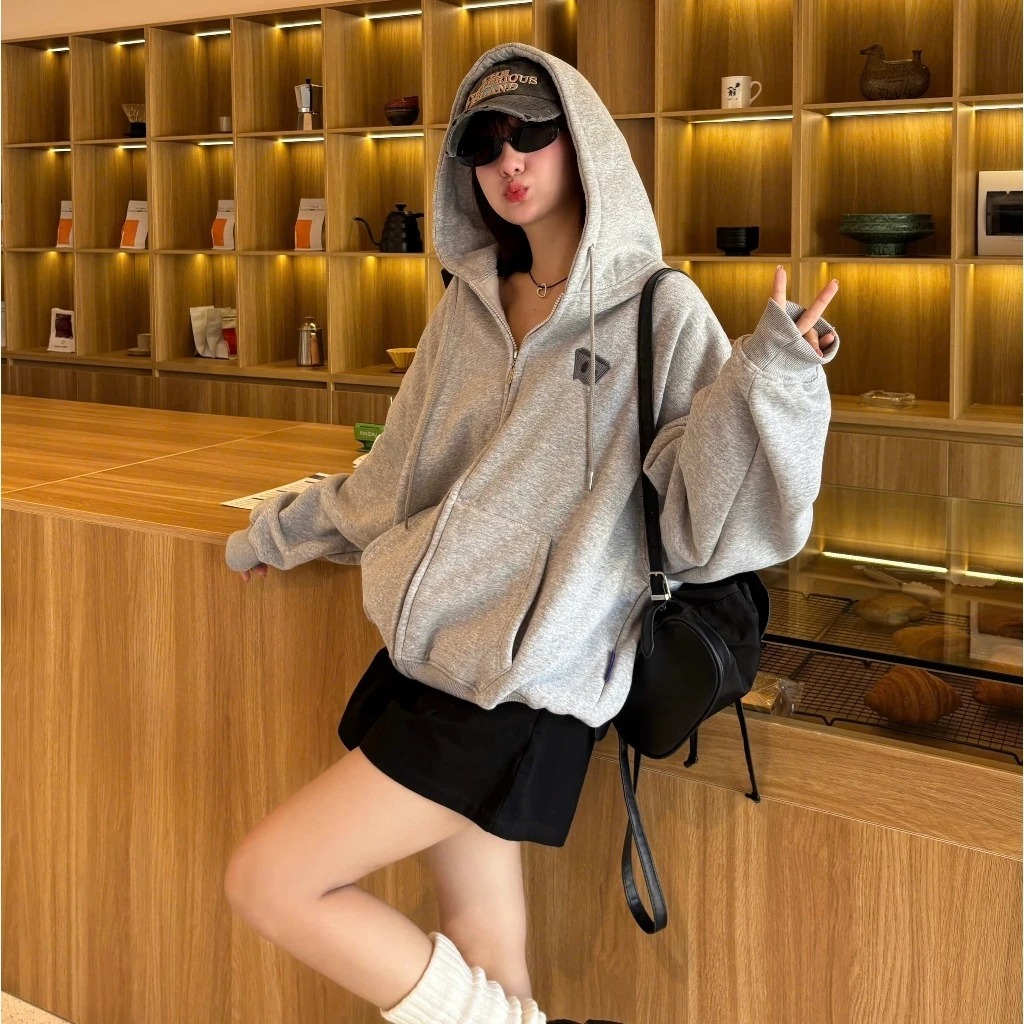 Áo Khoác Nỉ , ÁO Khoác Hoodie Zip Form Boxy Thêu NQ30 MINIMALISM Form Rộng Nam Nữ Unisex 2025 | BigBuy360 - bigbuy360.vn