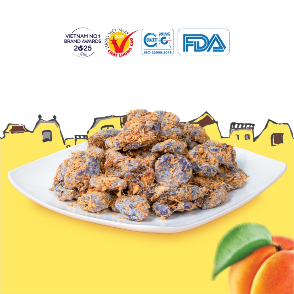 Mơ Hồng Lam 1 – Ô Mai Mơ Gừng Tách Hạt Chua Ngọt Cay Nhẹ, Giảm Ho – Quà Biếu Tinh Tế, Đặc Sản Hồng L