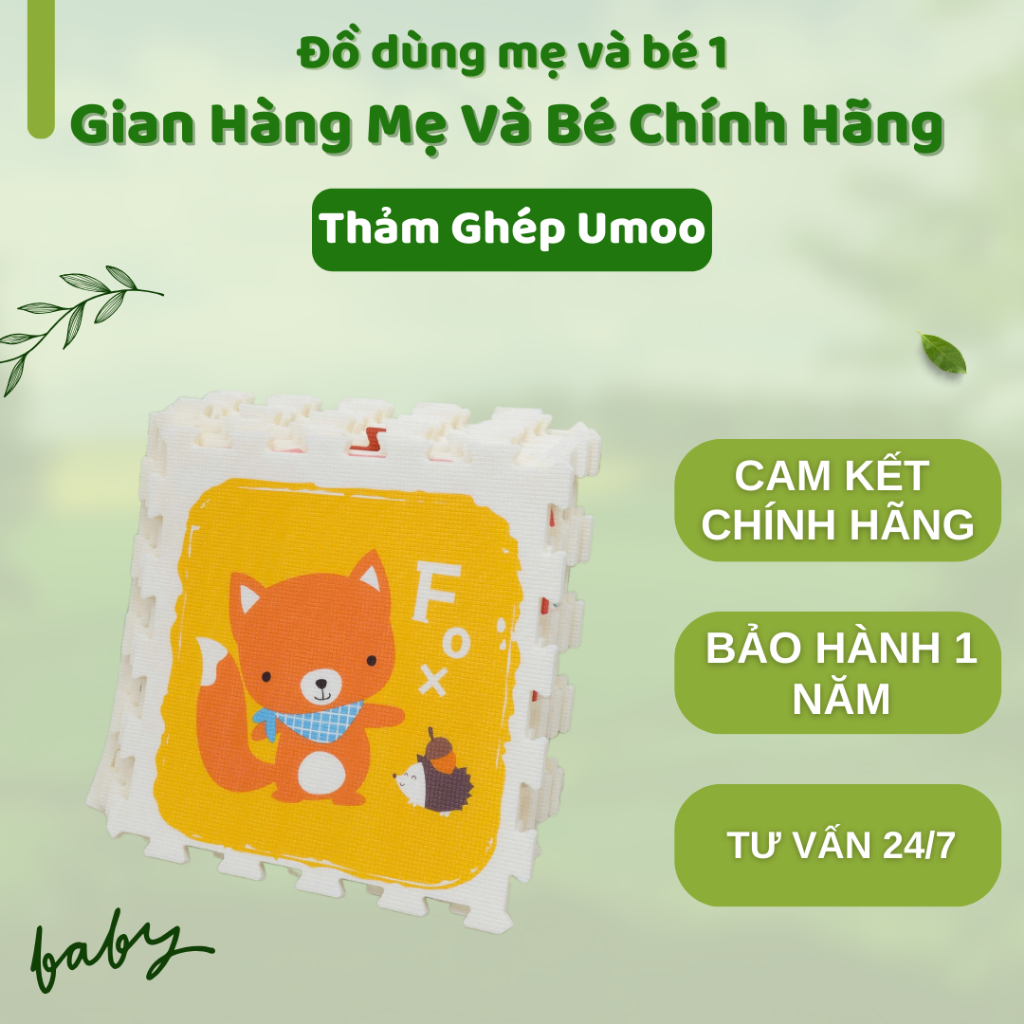 Thảm Ghép Umoo Thảm Xốp 1,5 cm - Kích thước: 60*60*1,5 (1 tấm)