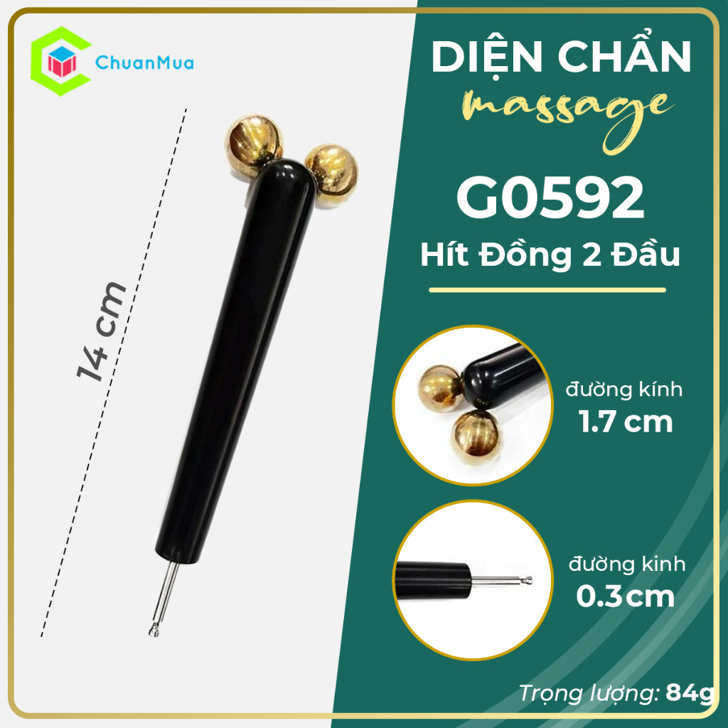 Lăn Hít Sừng Đôi Láng Lớn - Dụng Cụ Diện Chẩn ( Cây Lăn Hít Thịt Massage Cổ Vai, Gáy , Nâng Cơ,...)