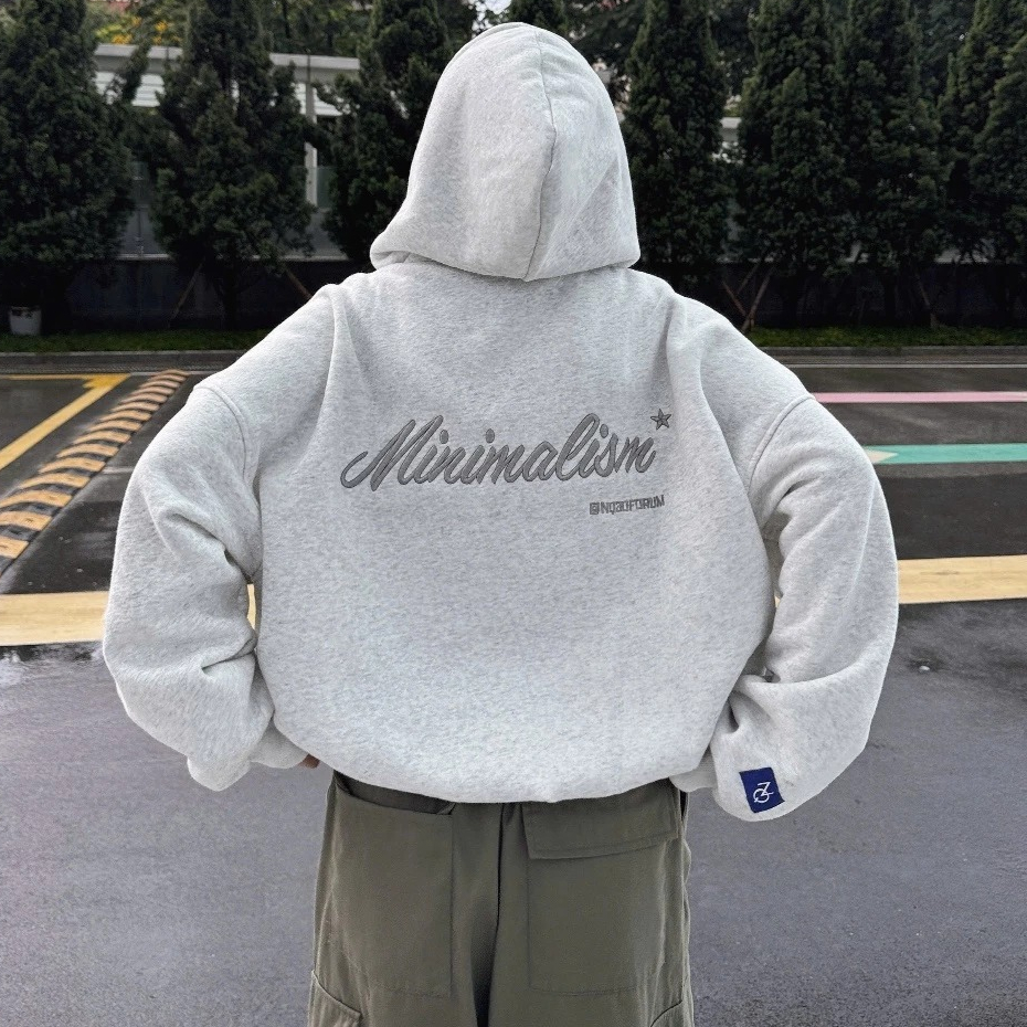 Áo Khoác Nỉ , ÁO Khoác Hoodie Zip Form Boxy Thêu NQ30 MINIMALISM Form Rộng Nam Nữ Unisex 2025 | BigBuy360 - bigbuy360.vn
