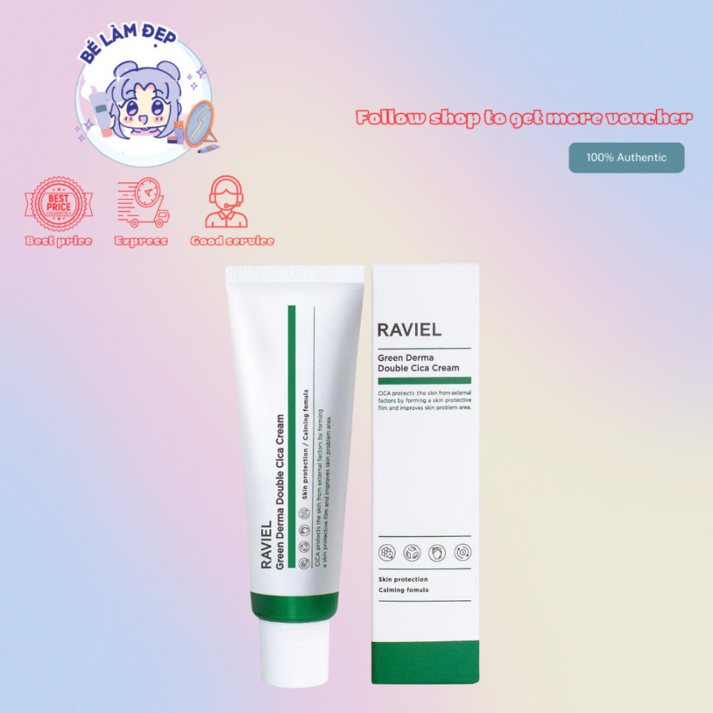 Kem Dưỡng Phục Hồi Da Raviel Cica Cream – Green Derma – 50ml