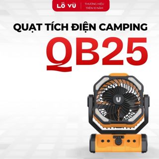  Quạt sạc tích điện velasboost QB25 Pin trâu 20000 mAh tới 10h Móc treo điều khiển đèn - Lỗ Vũ 1 levu01 