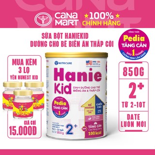 Sữa bột Nutricare Hanie Kid 2+ cho trẻ biếng ăn suy dinh dưỡng (850g)