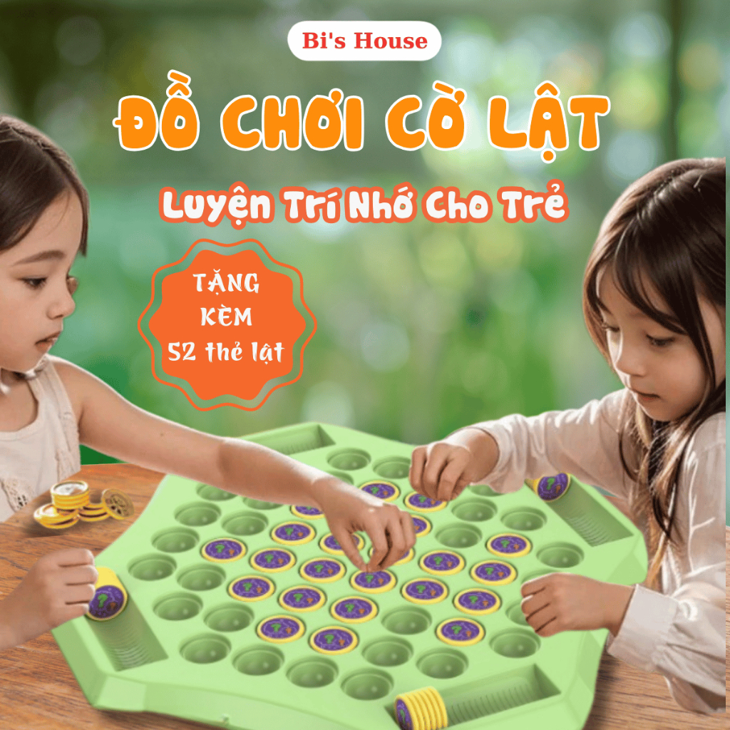 [Size Lớn] Đồ Chơi Cờ Lật Luyện Trí Nhớ, Board Game Rèn Luyện Tư Duy Vui Nhộn Cho Bé Dành Cho 2 Người Chơi - Bi's House