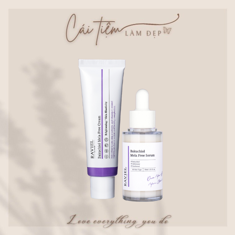 Raviel Bakuchiol Mela Free Kem Và Tinh Chất Dưỡng Chống Lão Hoá