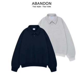 Áo Polo Sweater Nỉ 2 Da Cotton 100% Unisex Nam Nữ Local Brand Abandon M30
