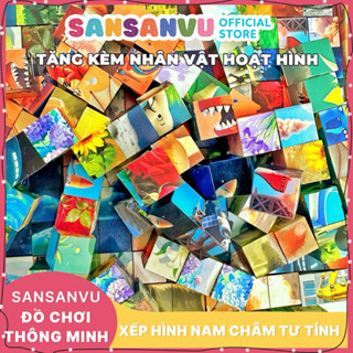 (50 TẶNG 10) Khối Nam Châm Lắp Ghép Block DIY  -  Đồ Chơi Xếp hình nam châm Sansanvu cho bé