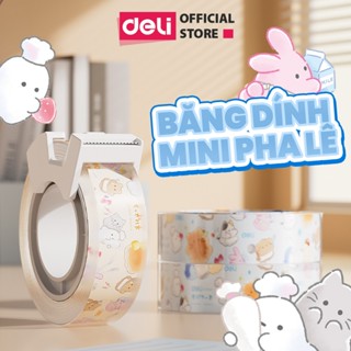  Set 3 Cuộn Băng Dính Mini PhaLê Deli Băng Keo Trong Suốt Siêu Dính Đi Kèm Đầu Cắt Nhỏ Gọn Tiện Lợi Đa Năng 