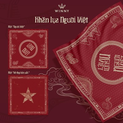 WINNY - Khăn Lụa Satin Họa Tiết in 2 Mặt NGƯỜI VIỆT - Khăn Lụa Bandana Người Việt KHANBANDANA