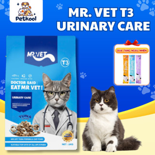 Thức ăn cho mèo MRVET dạng hạt T3 mới 1KG hỗ trợ cải thiện đường tiết niệu cho mèo Pet Kool