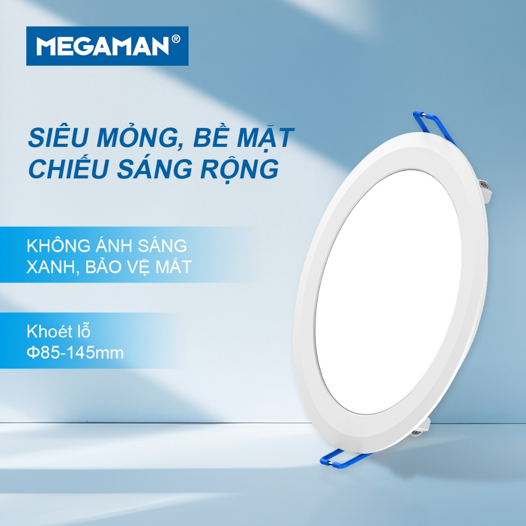 Đèn LED Âm Trần Siêu Mỏng MEGAMAN 7W 9W 12W 15W – Công nghệ LED Lens tiên tiến – Ánh sáng đẹp
